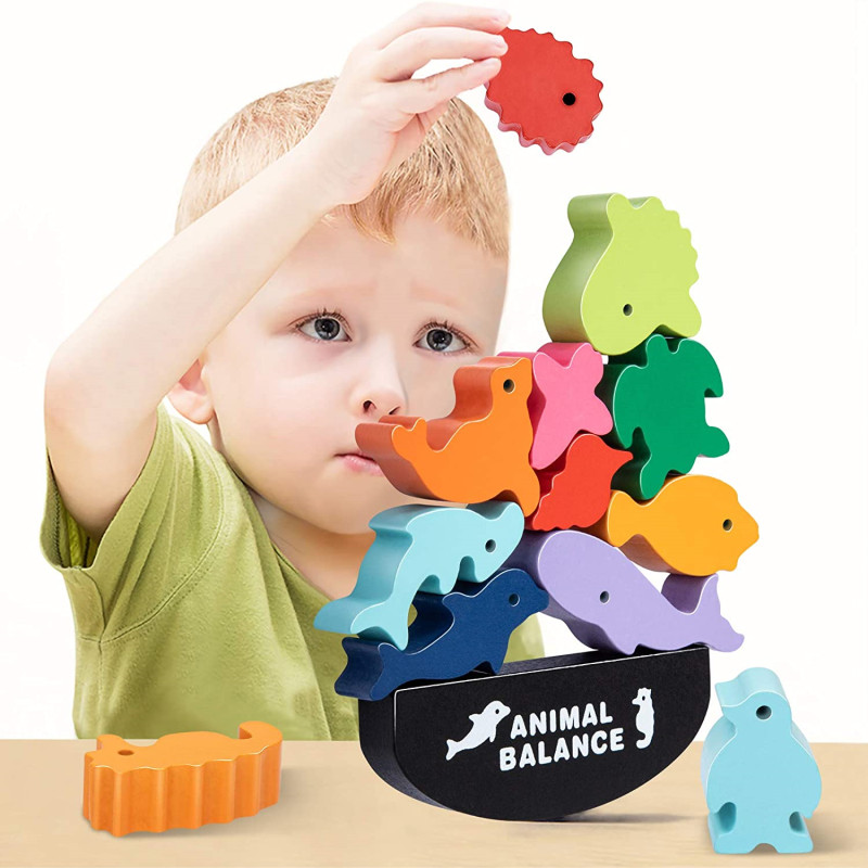 Kids Toys Videos - جديد الأطفال مونتيسوري خشبية الحيوان التوازن