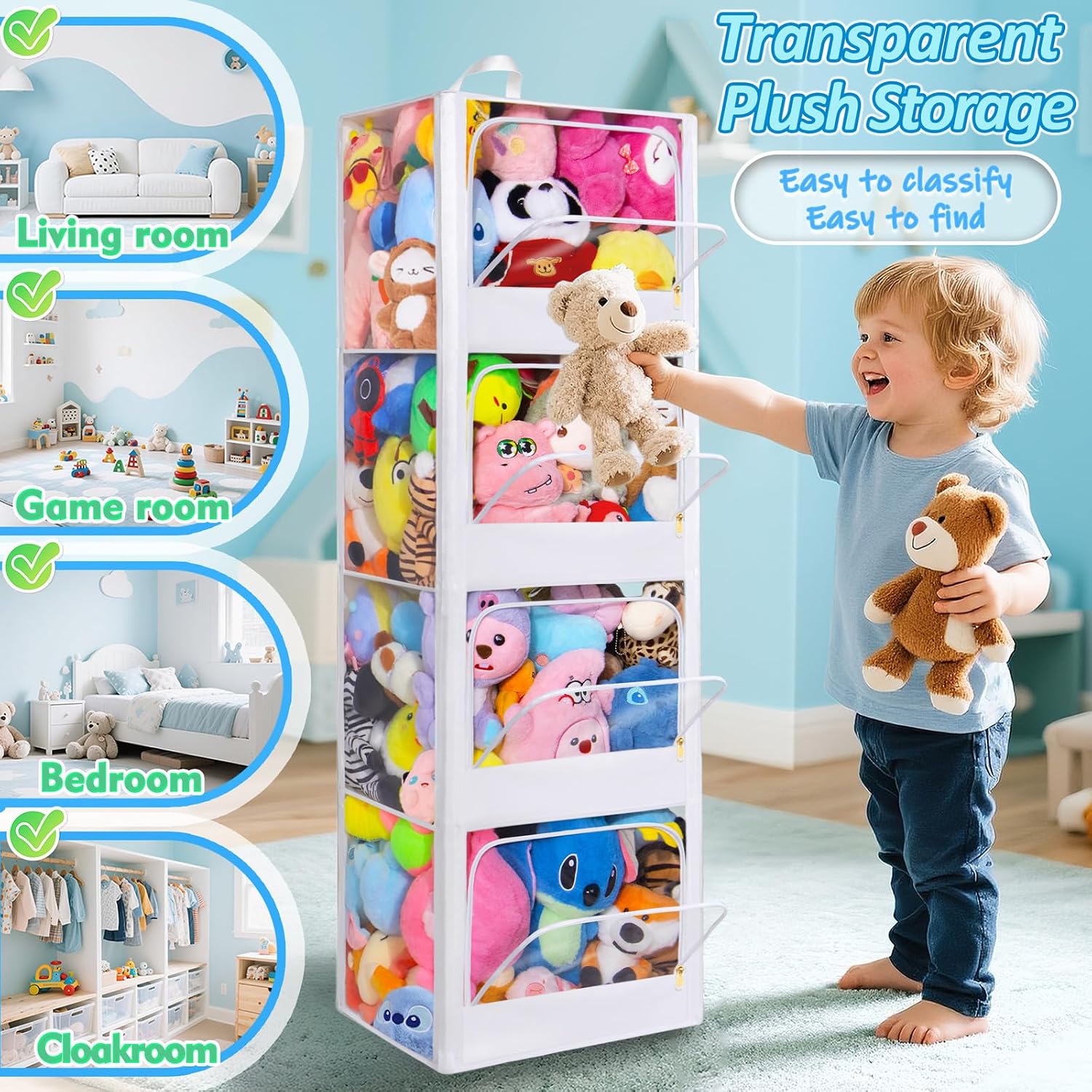 منظم تخزين ألعاب قطيفة شفاف بـ - مراجعة Kids Toys Kids Toys وسعره